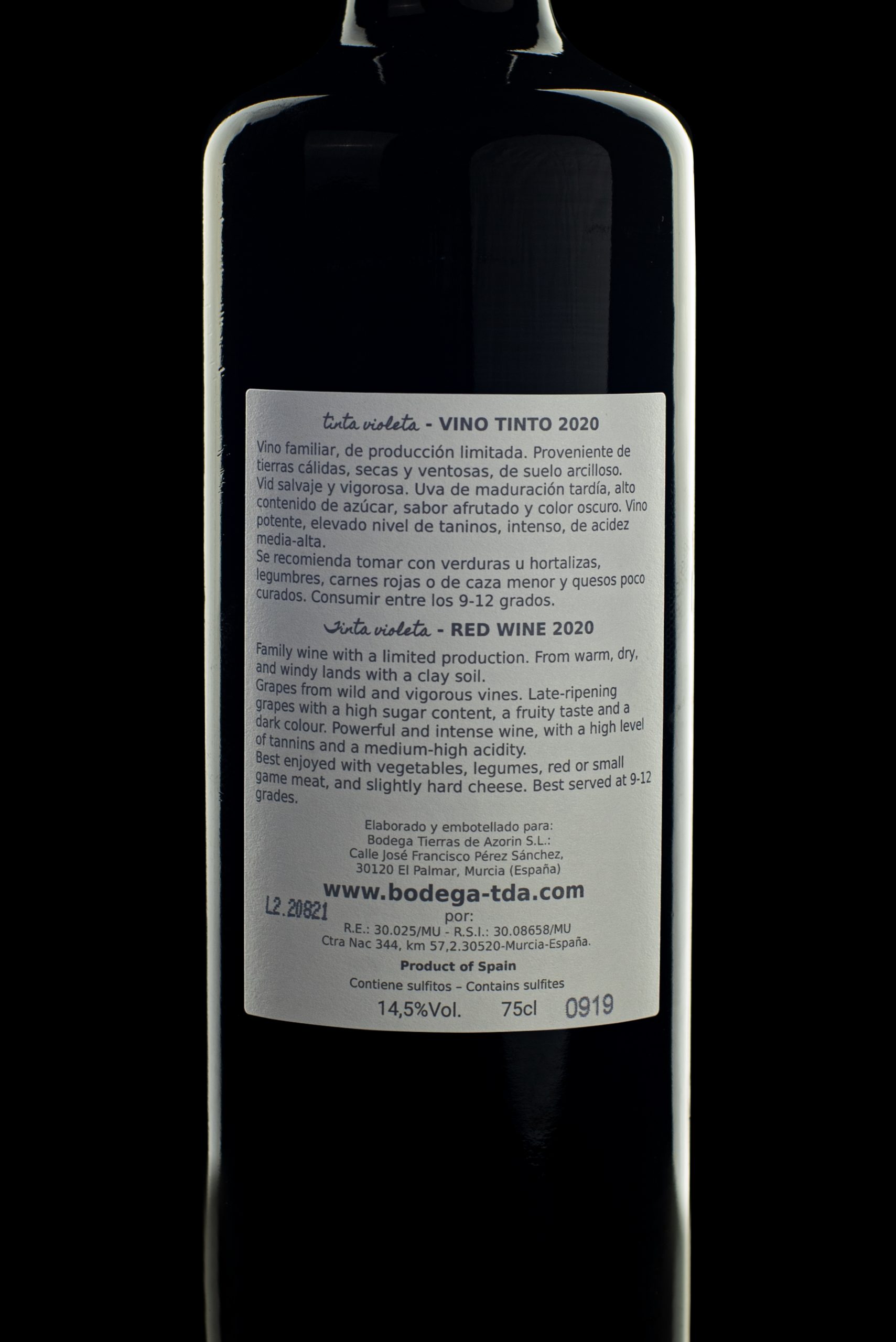 Tinta violeta - Vino tinto - Imagen 3